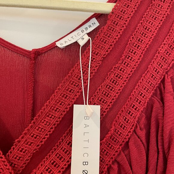 NWT Baltic Born Jennifer Deep V Maxi Red Dress Size Small - Picture 5 of 15